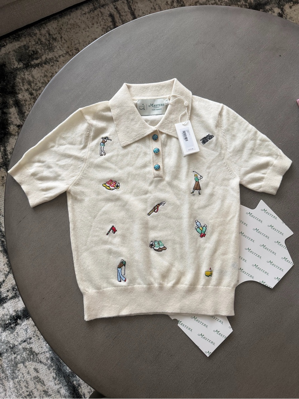 Exclusive 2026 Masters Berckmans x Tory Burch Cashmere Top.